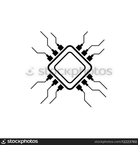 Processor logo icon vector flat design template