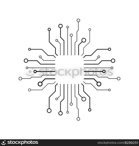 Processor logo icon vector flat design template