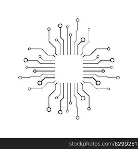 Processor logo icon vector flat design template