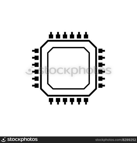 Processor logo icon vector flat design template