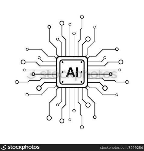 Processor logo icon vector flat design template
