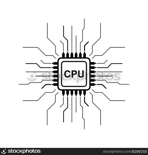 Processor logo icon vector flat design template