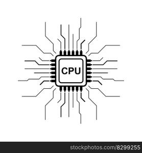 Processor logo icon vector flat design template