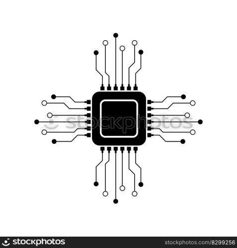 Processor logo icon vector flat design template