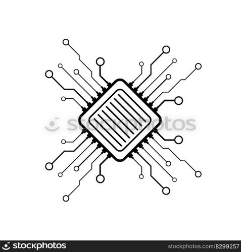Processor logo icon vector flat design template