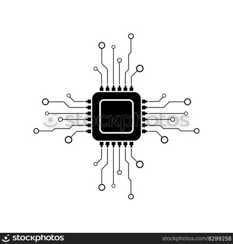Processor logo icon vector flat design template