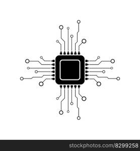 Processor logo icon vector flat design template