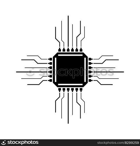 Processor logo icon vector flat design template