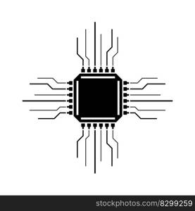Processor logo icon vector flat design template