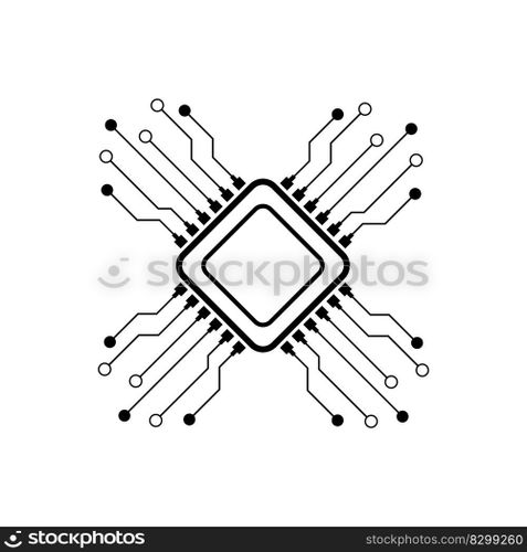 Processor logo icon vector flat design template