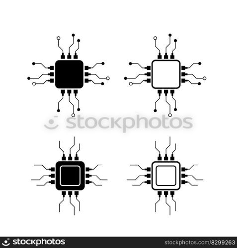 Processor logo icon vector flat design template