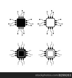Processor logo icon vector flat design template