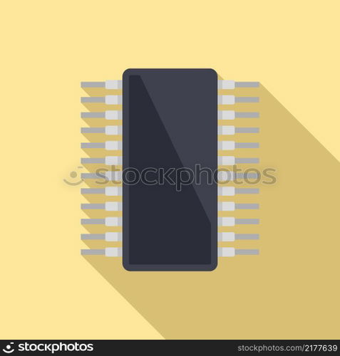 Processor technology icon flat vector. Cpu circuit. Digital core. Processor technology icon flat vector. Cpu circuit