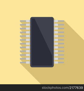 Processor technology icon flat vector. Cpu circuit. Digital core. Processor technology icon flat vector. Cpu circuit