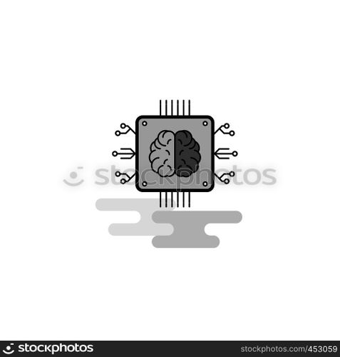 Processor Web Icon. Flat Line Filled Gray Icon Vector