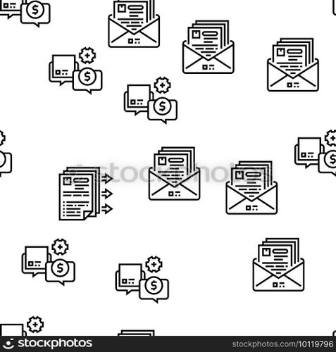 Procurement Process Vector Seamless Pattern Thin Line Illustration. Procurement Process Vector Seamless Pattern