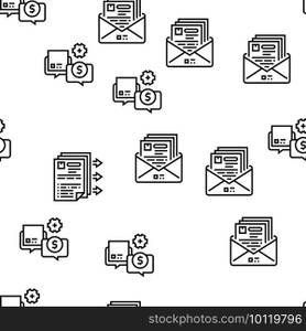 Procurement Process Vector Seamless Pattern Thin Line Illustration. Procurement Process Vector Seamless Pattern