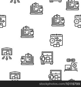 Procurement Process Vector Seamless Pattern Thin Line Illustration. Procurement Process Vector Seamless Pattern