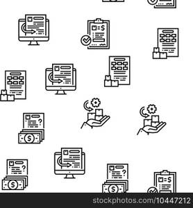 Procurement Process Vector Seamless Pattern Thin Line Illustration. Procurement Process Vector Seamless Pattern