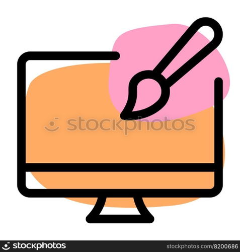 Producing digital artwork using desktop computer.