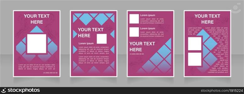 Product advertisement blank brochure layout design. Brand identity. Vertical poster template set with empty copy space for text. Premade corporate reports collection. Editable flyer paper pages. Product advertisement blank brochure layout design