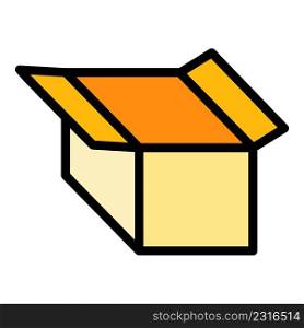 Product box icon. Outline product box vector icon color flat isolated. Product box icon color outline vector