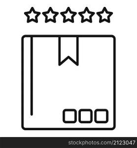 Product box review icon outline vector. Customer feedback. App service. Product box review icon outline vector. Customer feedback