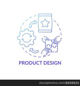 Product design concept icon. Co-design application field idea thin line illustration. Developing proper solution. Objects creation for mass production. Vector isolated outline RGB color drawing. Product design concept icon