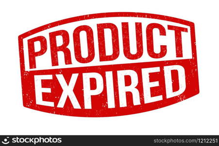 Product expired sign or stamp on white background, vector illustration