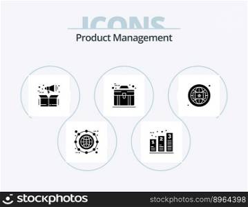 Product Management Glyph Icon Pack 5 Icon Design. case. bag. processing. business. product