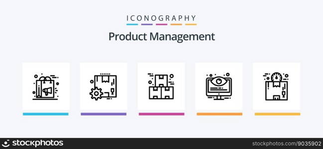 Product Management Line 5 Icon Pack Including c&aign. marketing. inbox. digital. workforce. Creative Icons Design