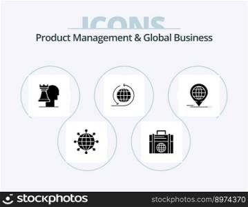 Product Managment And Global Business Glyph Icon Pack 5 Icon Design. global. business. business. global. global business