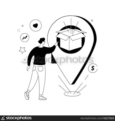 Product positioning abstract concept vector illustration. Advertising campaign strategy, product launch, marketing research service, market positioning, website menu, UI element abstract metaphor.. Product positioning abstract concept vector illustration.