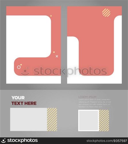 Product promotion blank brochure design elements set. Printable poster with customized copyspace. Kit with shapes and frames for leaflet decoration. Arial, Acumin Variable Concept fonts used. Product promotion blank brochure design elements set