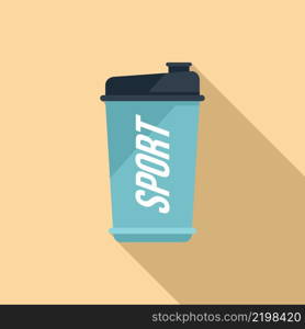 Product protein icon flat vector. Sport container. Gym food. Product protein icon flat vector. Sport container