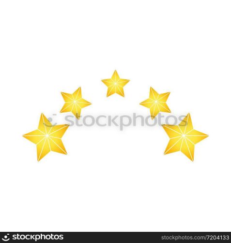 Product ratings, five stars or golden star, quality rating, feedback, premium icon flat logo in yellow on isolated white background. EPS 10 vector.. Product ratings, five stars or golden star, quality rating, feedback, premium icon flat logo in yellow on isolated white background. EPS 10 vector