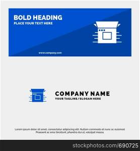 Product Release, Business, Modern, Product, Release SOlid Icon Website Banner and Business Logo Template