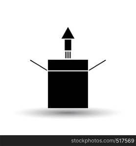 Product Release Icon. Black on White Background With Shadow. Vector Illustration.