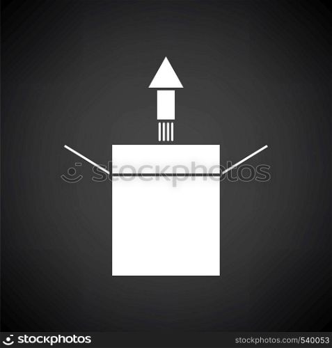 Product Release Icon. White on Black Background. Vector Illustration.