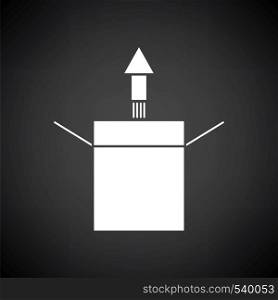 Product Release Icon. White on Black Background. Vector Illustration.