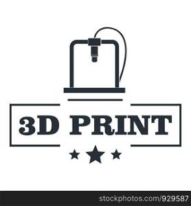Production 3d printing logo. Simple illustration of production 3d printing vector logo for web. Production 3d printing logo, simple gray style