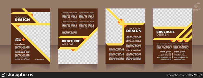 Production efficiency blank brochure design. Template set with copy space for text. Premade corporate reports collection. Editable 4 paper pages. Syncopate, Poller One, Arial Regular fonts used. Production efficiency blank brochure design