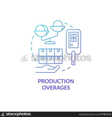 Production overages and usage limits concept icon. Humanitarian aid and manufacturing collaboration. Charity production abstract idea thin line illustration. Vector isolated outline color drawing.. Production overages and usage limits concept icon.