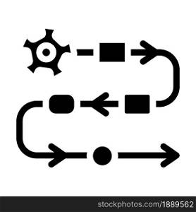 production stages at enterprise glyph icon vector. production stages at enterprise sign. isolated contour symbol black illustration. production stages at enterprise glyph icon vector illustration