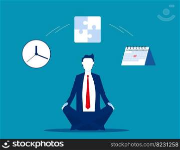 Productive time management. Discipline of business vector illustration
