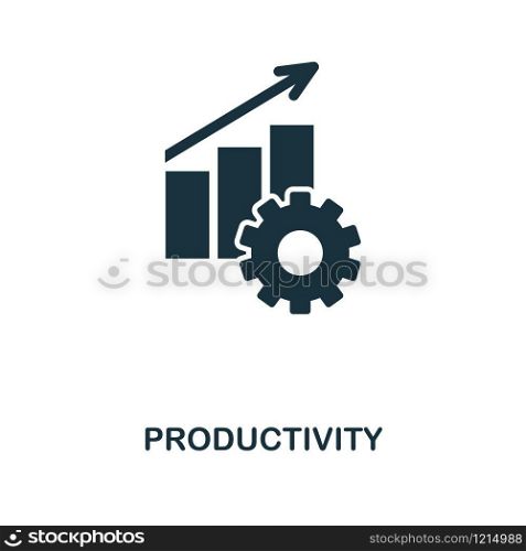 Productivity creative icon. Simple element illustration. Productivity concept symbol design from project management collection. Can be used for mobile and web design, apps, software, print.. Productivity icon. Monochrome style icon design from project management icon collection. UI. Illustration of productivity icon. Ready to use in web design, apps, software, print.