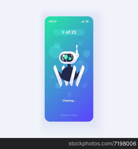 Productivity increasing application smartphone interface vector template. Mobile app page light theme design layout. Memory optimization process screen. Flat UI for application. Phone display