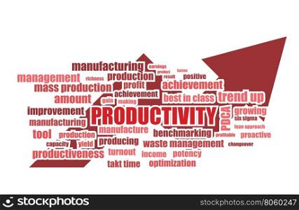 productivity related words manufacturing abstract vector illustration