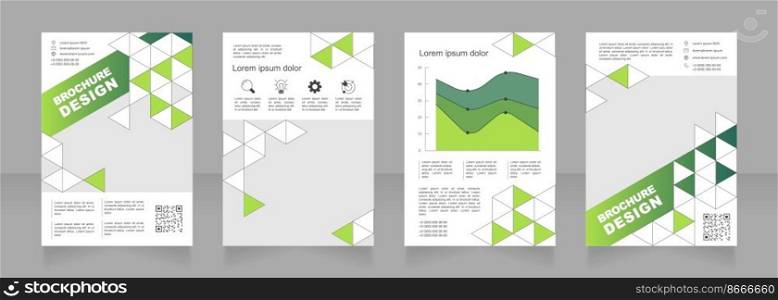 Productivity tools for work gradient blank brochure design. Template set with copy space for text. Flyer with polygonal background. Premade corporate reports collection. 4 paper pages. Arial font used. Productivity tools for work gradient blank brochure design