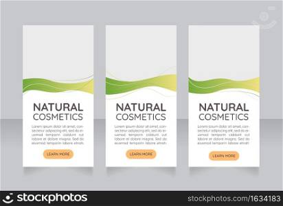 Products for sensitive skin web banner design template. Vector flyer with text space. Advertising placard with customized copyspace. Printable poster for advertising. Quicksand font used. Products for sensitive skin web banner design template
